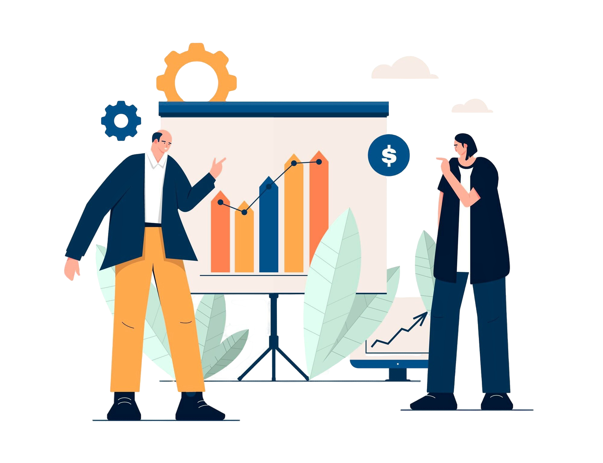 Equipo trabajando con gráficos